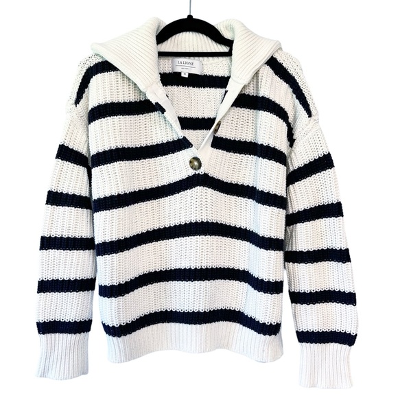 La Ligne Sweaters La Ligne Nyc Bateau Cotton Polo Collar